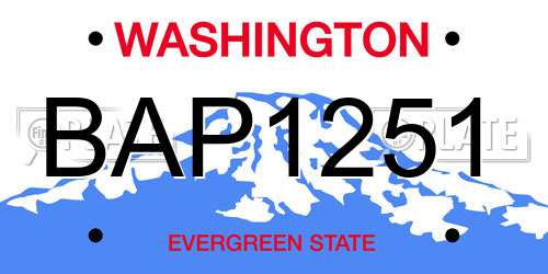 BAP1251 Washington License Plate