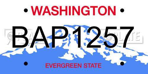 BAP1257 Washington License Plate
