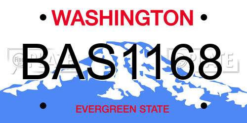 BAS1168 Washington License Plate