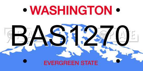 BAS1270 Washington License Plate