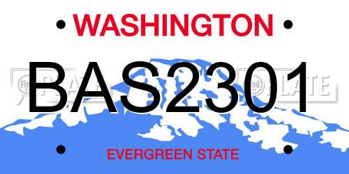 BAS2301 Washington License Plate
