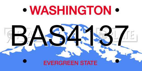 BAS4137 Washington License Plate
