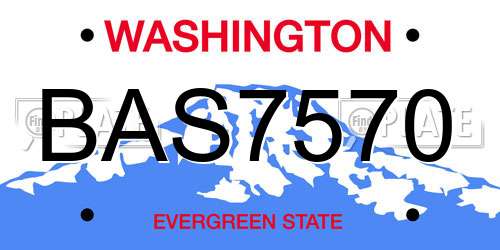 BAS7570 Washington License Plate