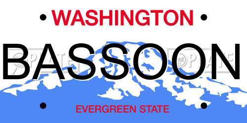 BASSOON Washington License Plate