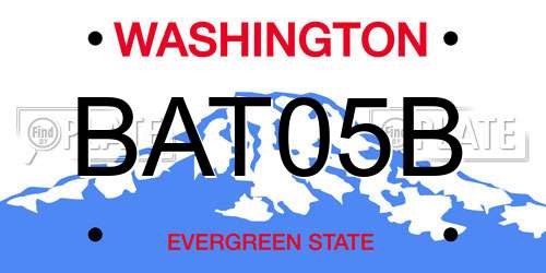 BAT05B Washington License Plate