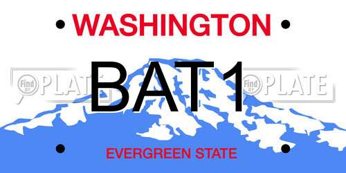 BAT1 Washington License Plate
