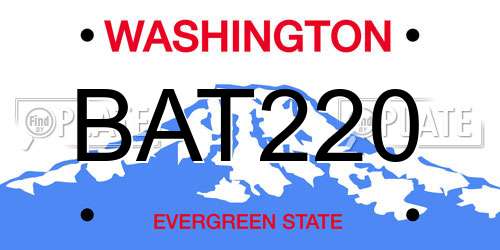 BAT220 Washington License Plate