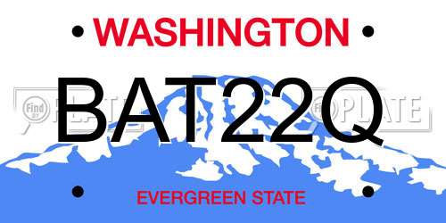BAT22Q Washington License Plate