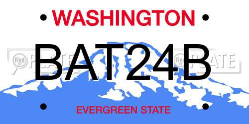 BAT24B Washington License Plate