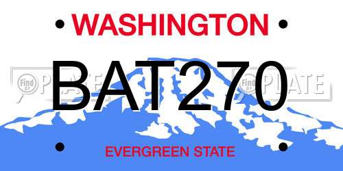 BAT270 Washington License Plate