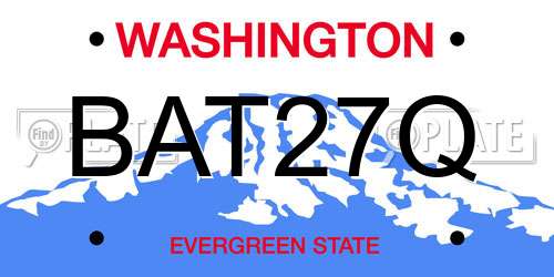 BAT27Q Washington License Plate