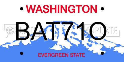 BAT71O Washington License Plate