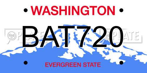 BAT720 Washington License Plate