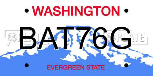 BAT76G Washington License Plate
