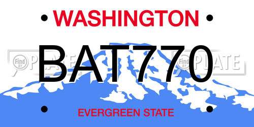 BAT770 Washington License Plate