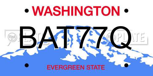 BAT77Q Washington License Plate