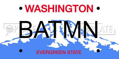 BATMN Washington License Plate