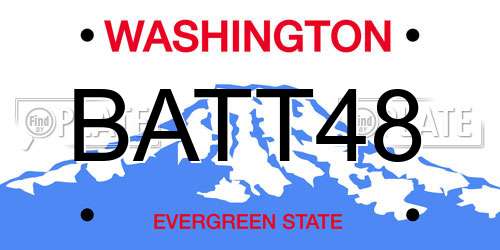 BATT48 Washington License Plate