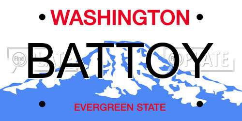 BATTOY Washington License Plate