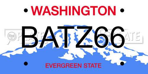 BATZ66 Washington License Plate