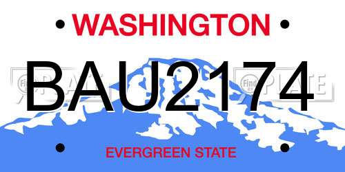 BAU2174 Washington License Plate