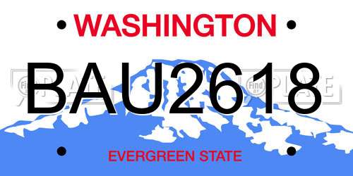 BAU2618 Washington License Plate