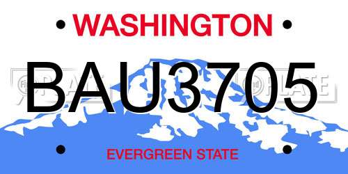 BAU3705 Washington License Plate