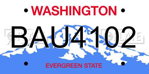 BAU4102 Washington License Plate