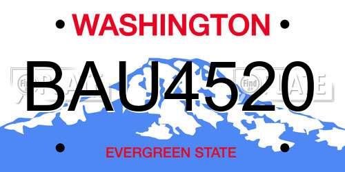 BAU4520 Washington License Plate
