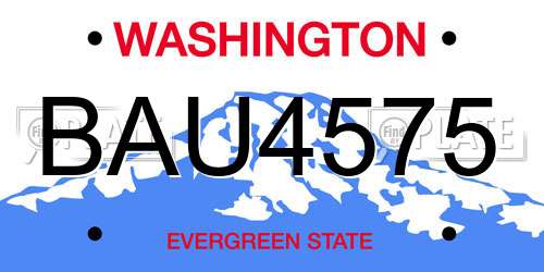 BAU4575 Washington License Plate