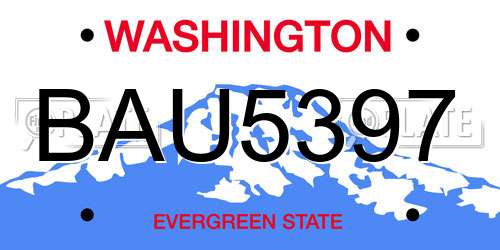 BAU5397 Washington License Plate