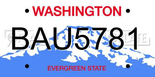 BAU5781 Washington License Plate