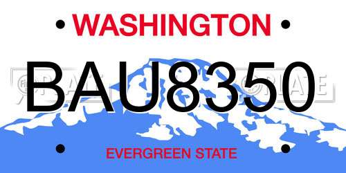 BAU8350 Washington License Plate