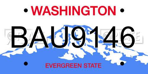 BAU9146 Washington License Plate