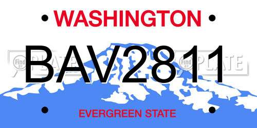 BAV2811 Washington License Plate