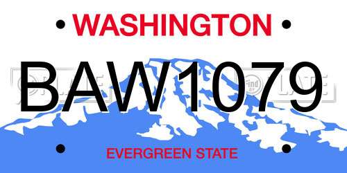 BAW1079 Washington License Plate
