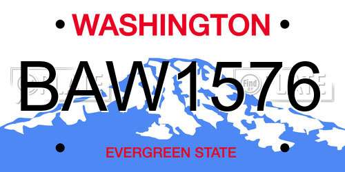 BAW1576 Washington License Plate