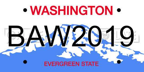BAW2019 Washington License Plate