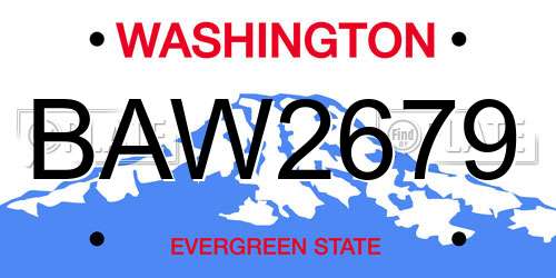 BAW2679 Washington License Plate