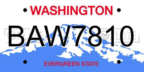 BAW7810 Washington License Plate