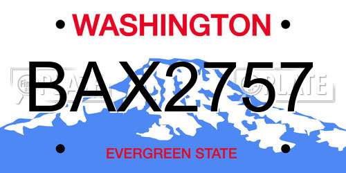 BAX2757 Washington License Plate