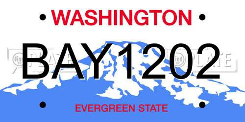 BAY1202 Washington License Plate
