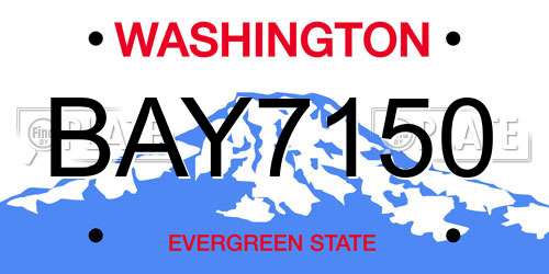 BAY7150 Washington License Plate