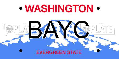 BAYC Washington License Plate