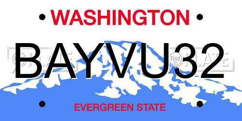 BAYVU32 Washington License Plate