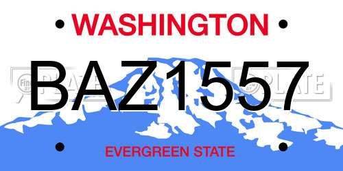 BAZ1557 Washington License Plate