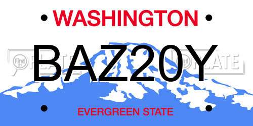 BAZ20Y Washington License Plate