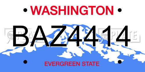 BAZ4414 Washington License Plate