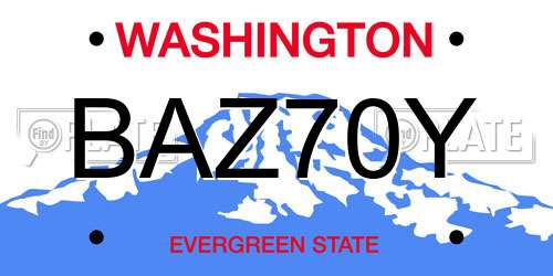 BAZ70Y Washington License Plate