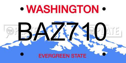 BAZ710 Washington License Plate